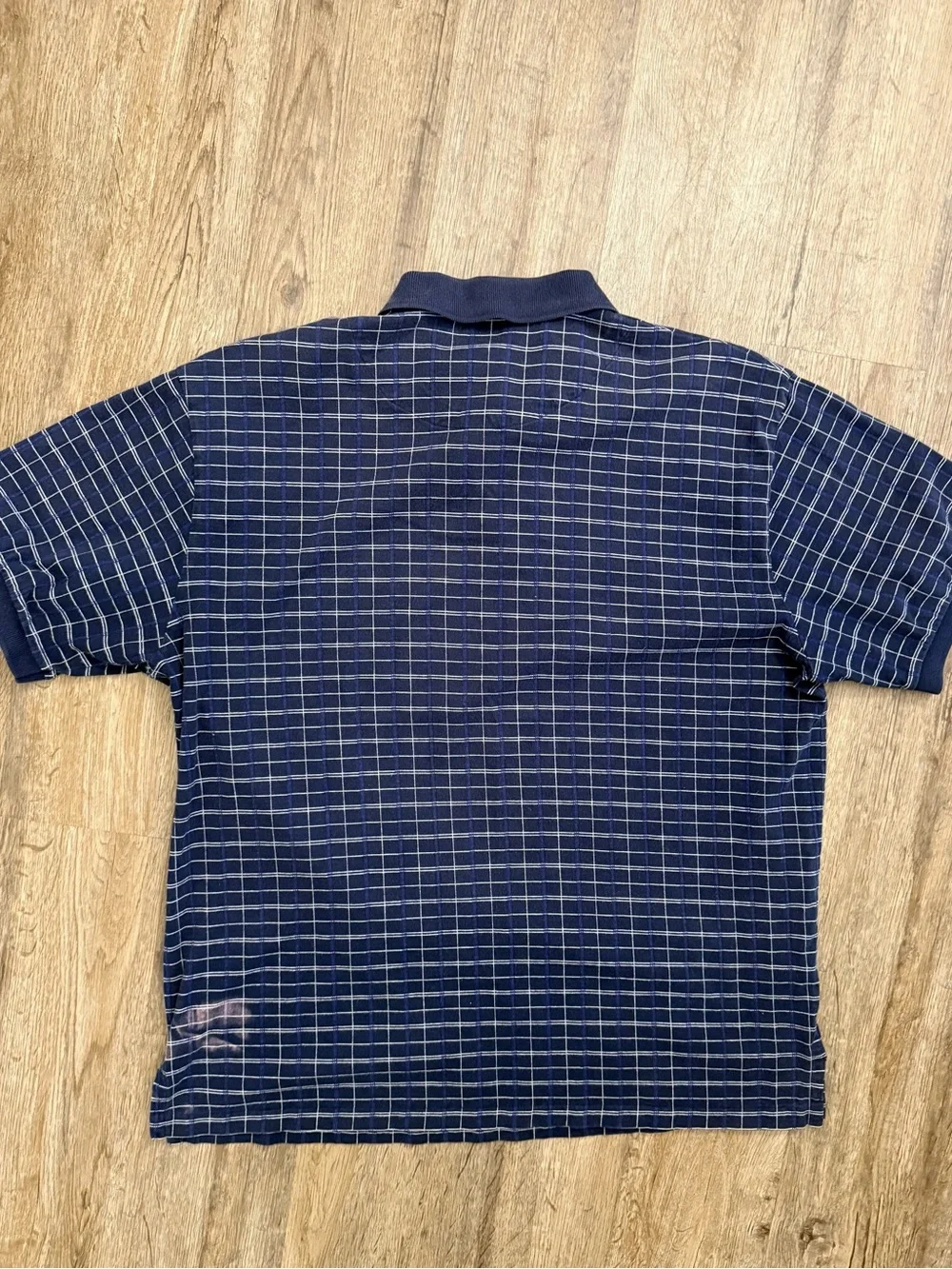 Lauren Ralph Lauren Blue Windowpane Polo Shirt Size Large